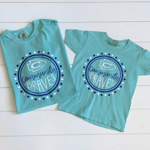 Circle-Polka Dot Community Braves (Glitter)