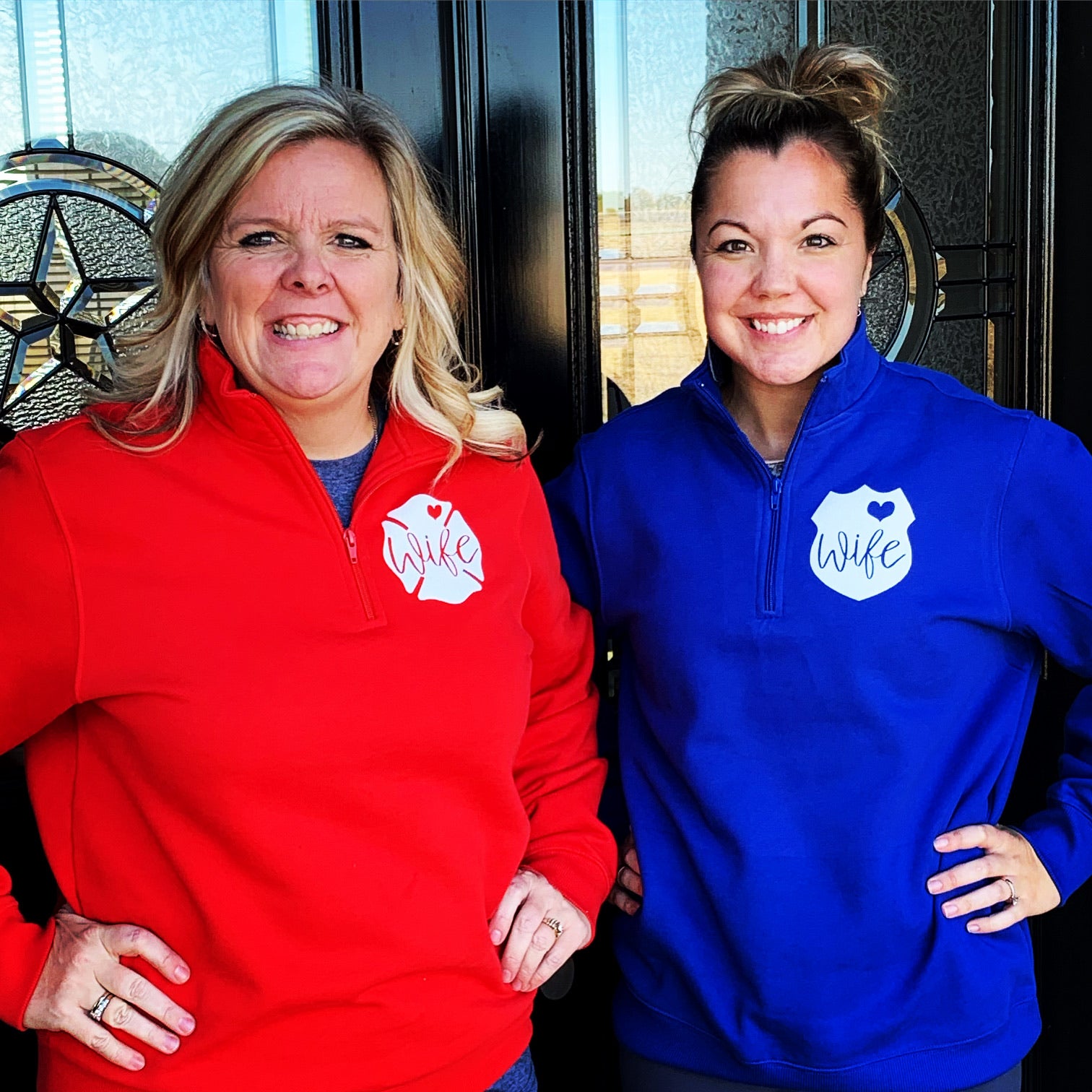 Fire & Police Wife 1/4 zip pullovers